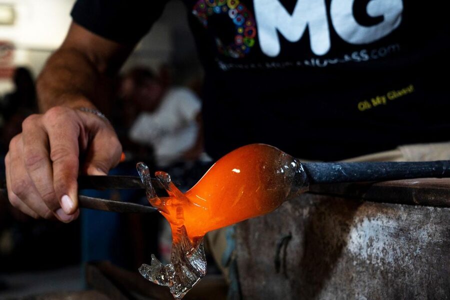 Glass Blowing Show Visit Murano Glass Factory & Showroom OMG - Browsing the 500-square-metre showroom