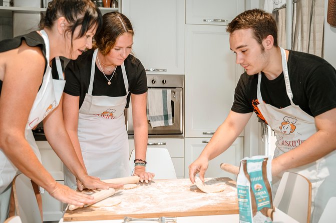 Small Group Pasta and Tiramisu Class at Local's Home in Venice - Sitting down to eat your own work