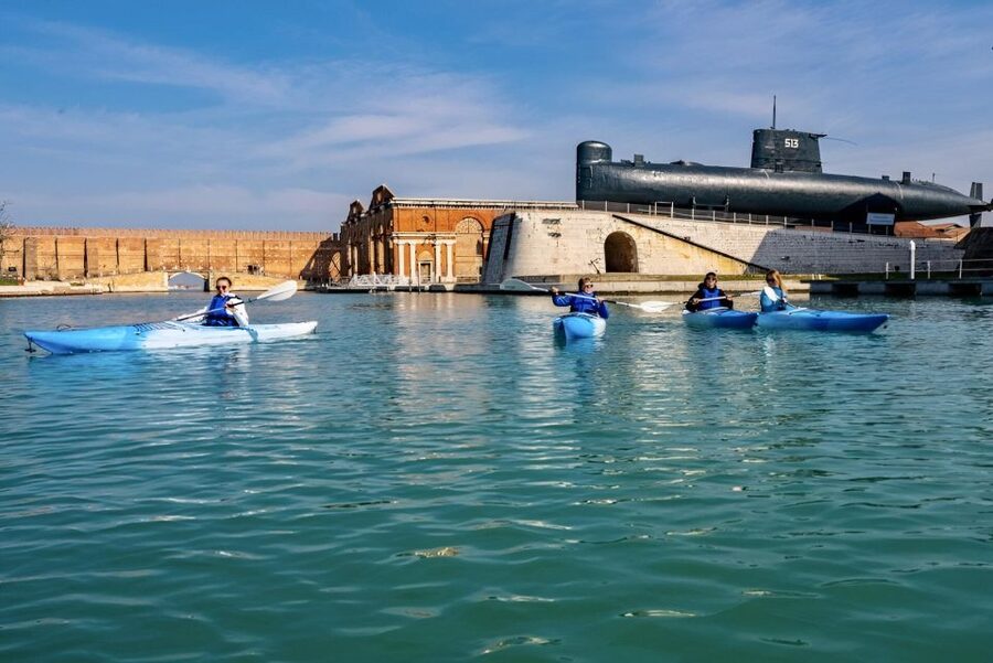 Venice Beginner's Kayak Tour in the Medieval Arsenal - Leaving the club for the Arsenal and lagoon