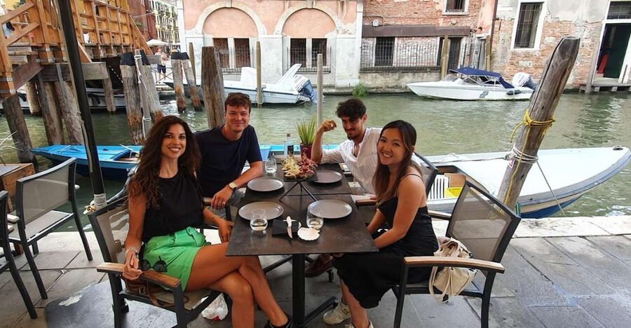 Venice Secret Food Tour - Starting beneath the orange umbrella at Teatro Italia
