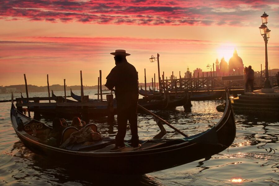 Venice: Sunset or Evening Gondola Tour - Boarding a Shared Venetian Gondola