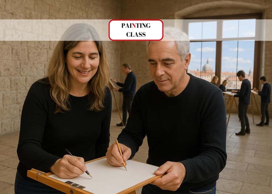 Venice: Watercolor Painting Class at the Prisons Palace - The first lesson is the pencil sketch